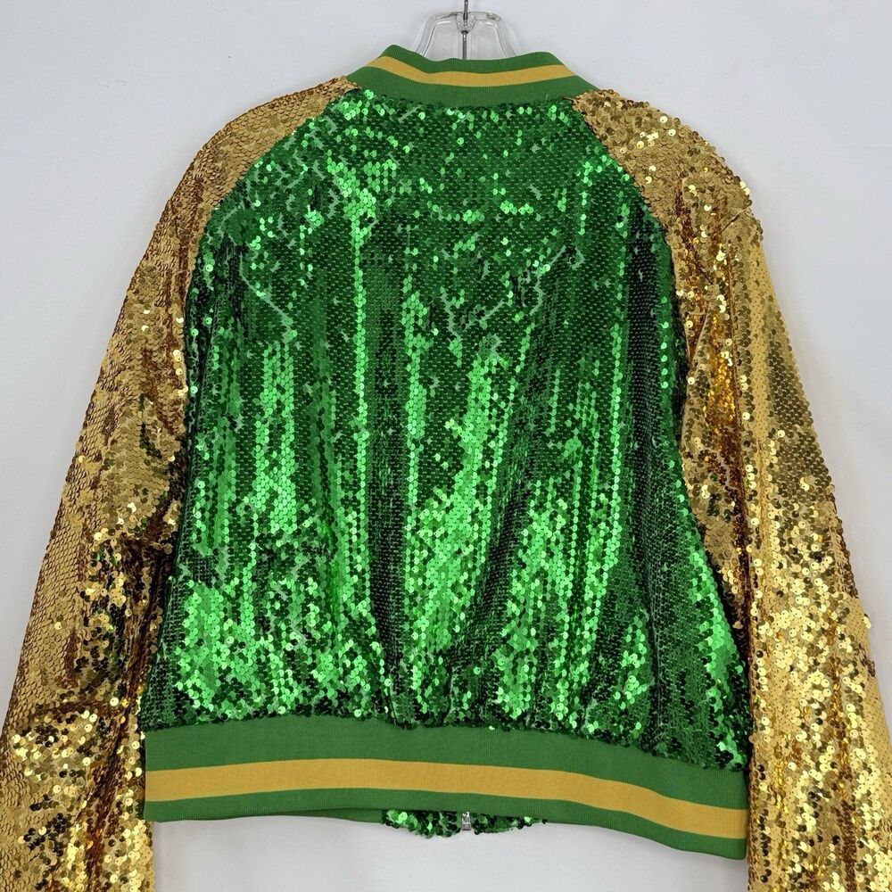 Daisy Green And Gold Sequin Jacket Size 2X - Picture 6 of 15